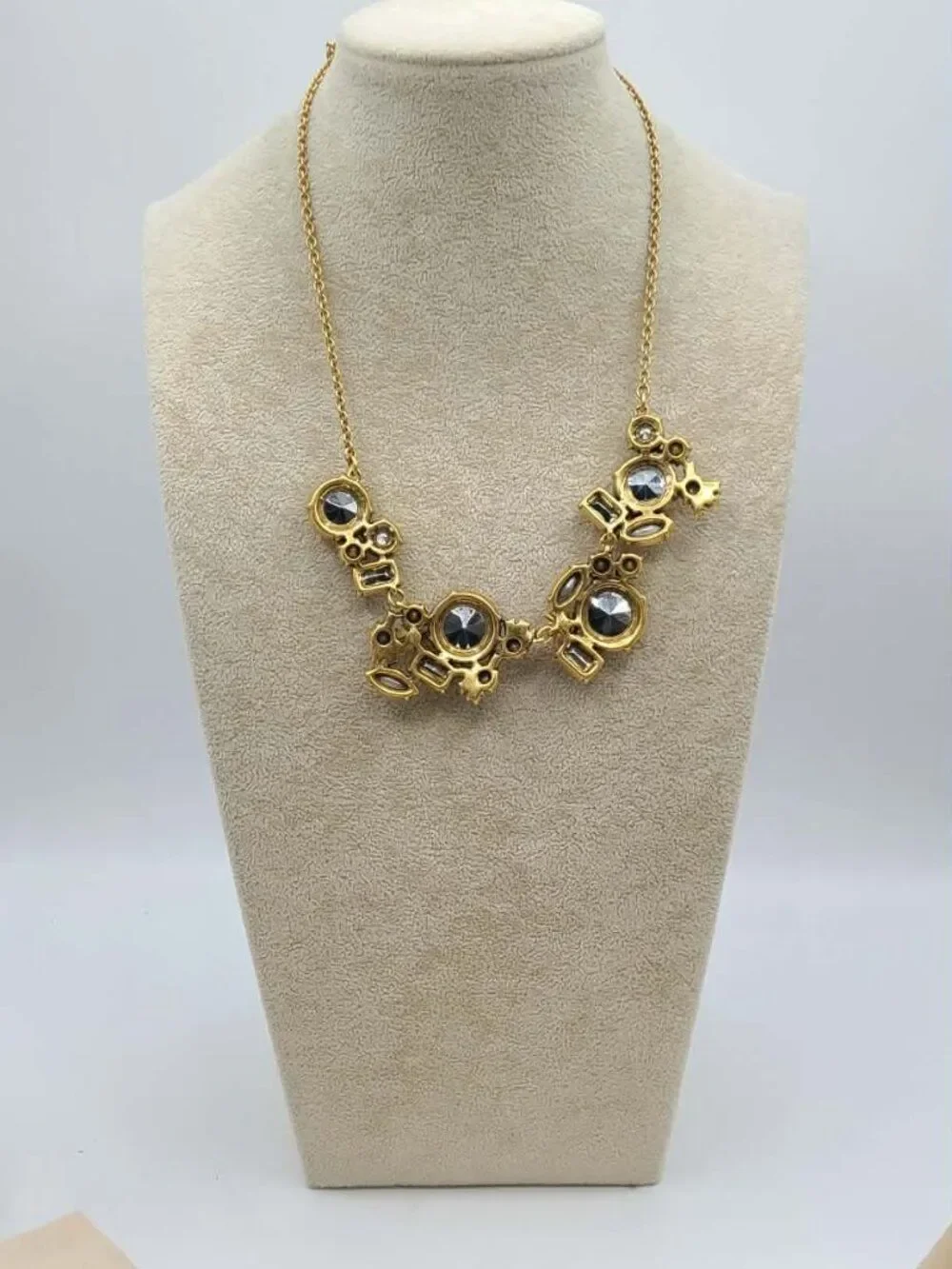 J Crew Gold Crystal Cluster Necklace
